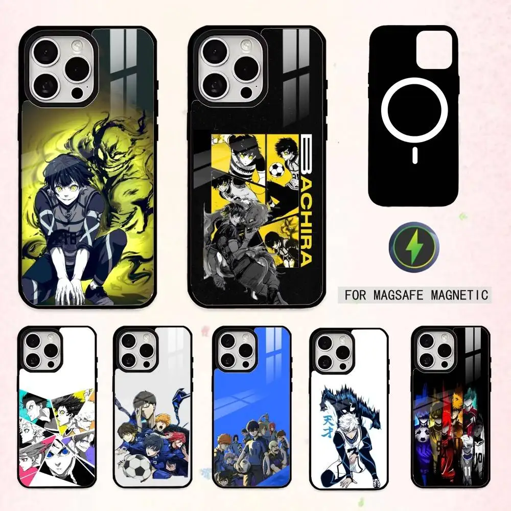 

COOL B-Blue LockS Phone Case For iPhone17,16,15,14,13,12,11 Plus,Pro Max Magnetic For Magsafe Wireless Charging