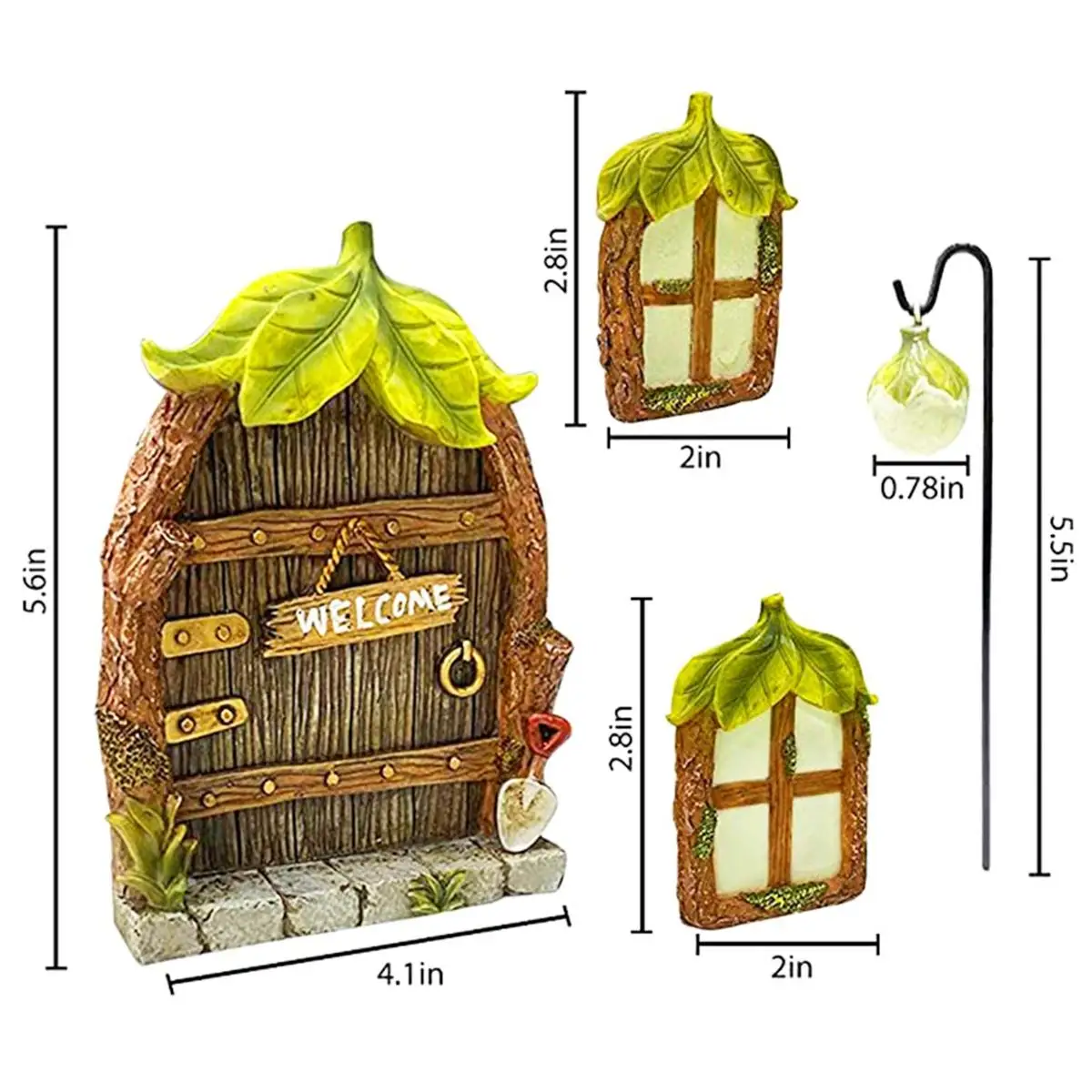 Imagem -03 - Resina Fluorescente Porta Janela ao ar Livre Miniaturas Criativas Decoração do Jardim Elf Casa Quintal Arte Jardim Ornamento Decoração Jardim