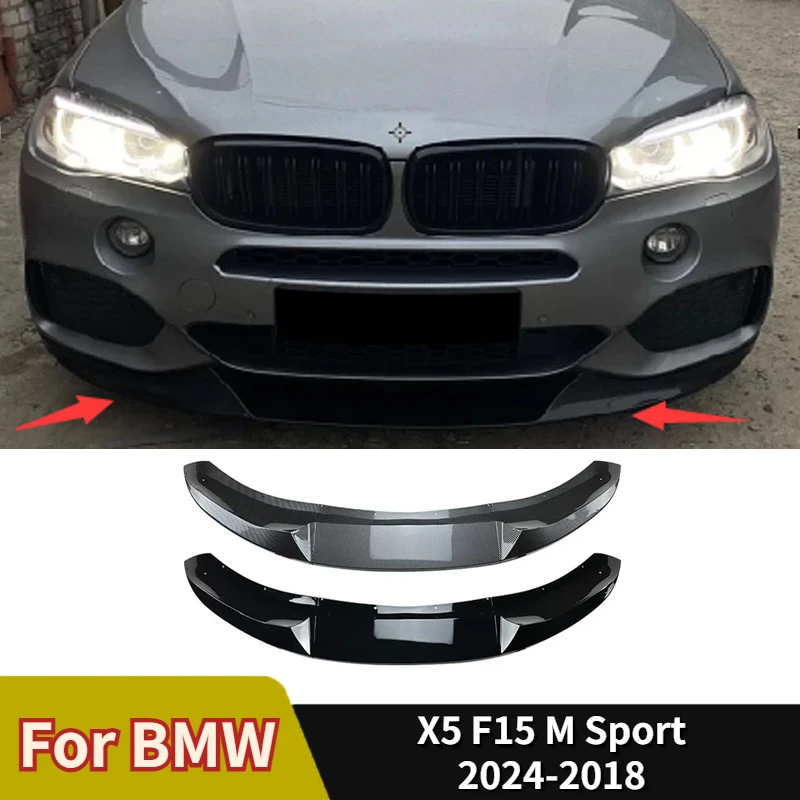 

Car Front Bumper Splitter Lip For BMW X5 F15 M Sport 2014 2015 2016 2017 2018 Body Kit Spoiler Gloss Black Canard Accessories