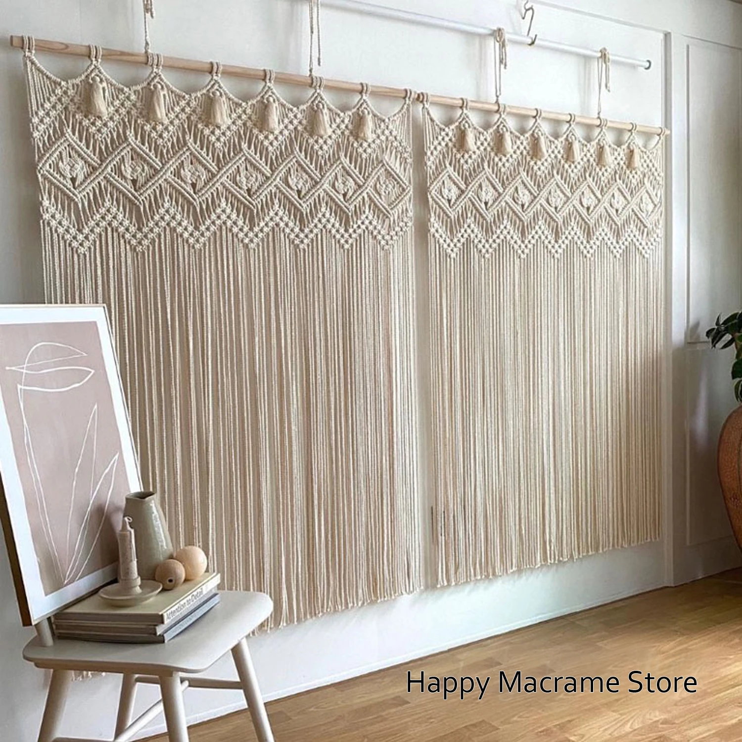 Macramé Curtain 100% Cotton Bohemian Decorating Home More Aesthetic  Bohemian Style Door Curtain  Bohemian Style Door Curtain