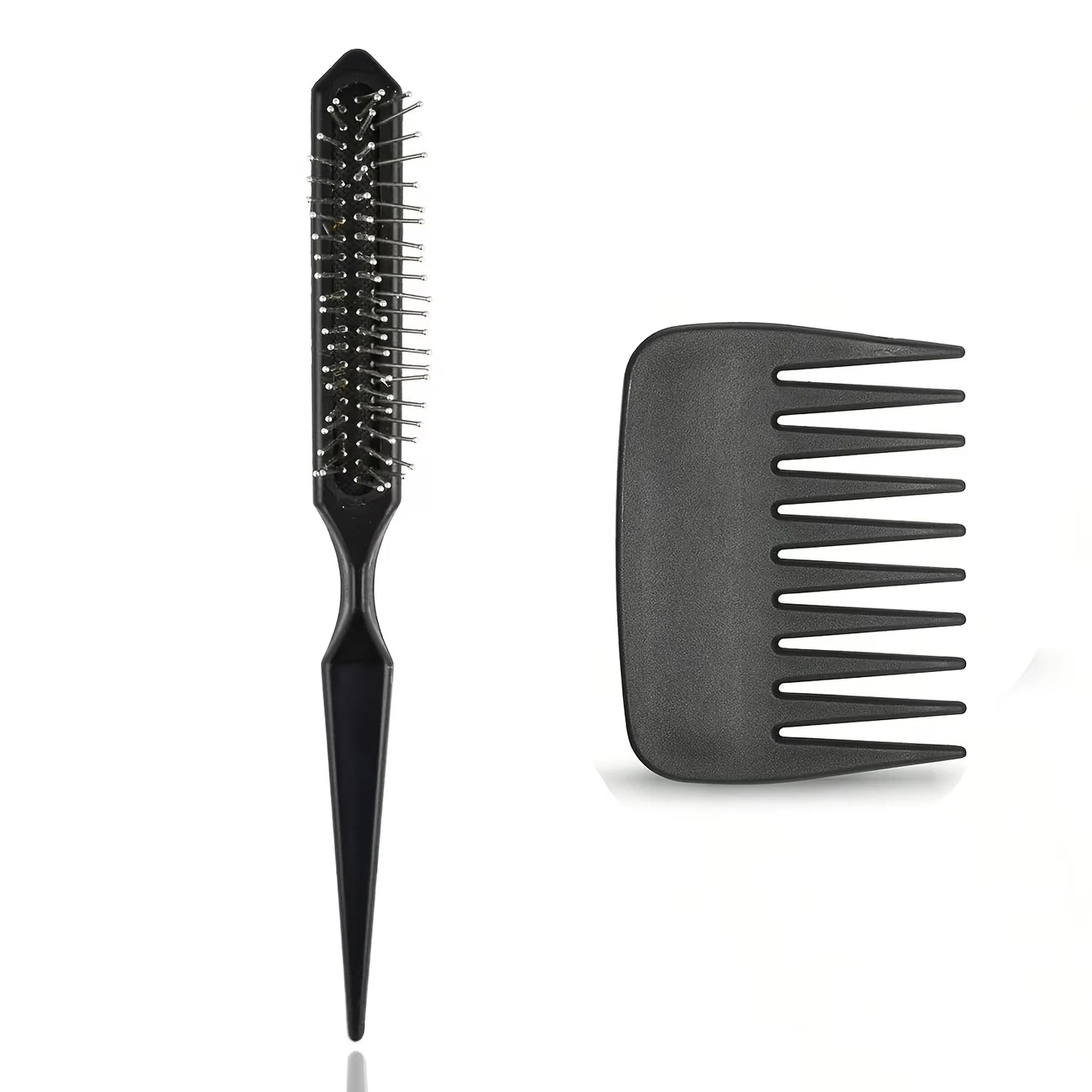 

2pcs Small Wide Tooth Comb Set for Thick Curly Wavy Wigs Professional Hair Detangling Mini Palm Combs Edge Brushes for Women Men