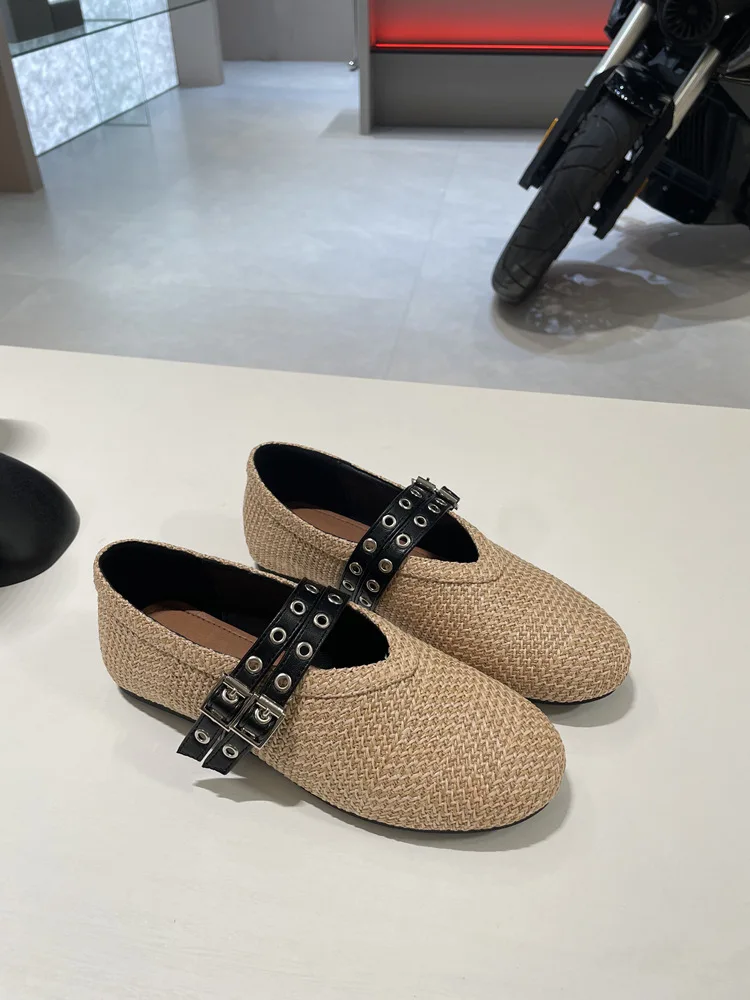 new Ladies Casual Comfort Slip On Lazy Shoes Female Womens Flat Slip On Canvas Summer Strap Loafers Straw Espadrilles