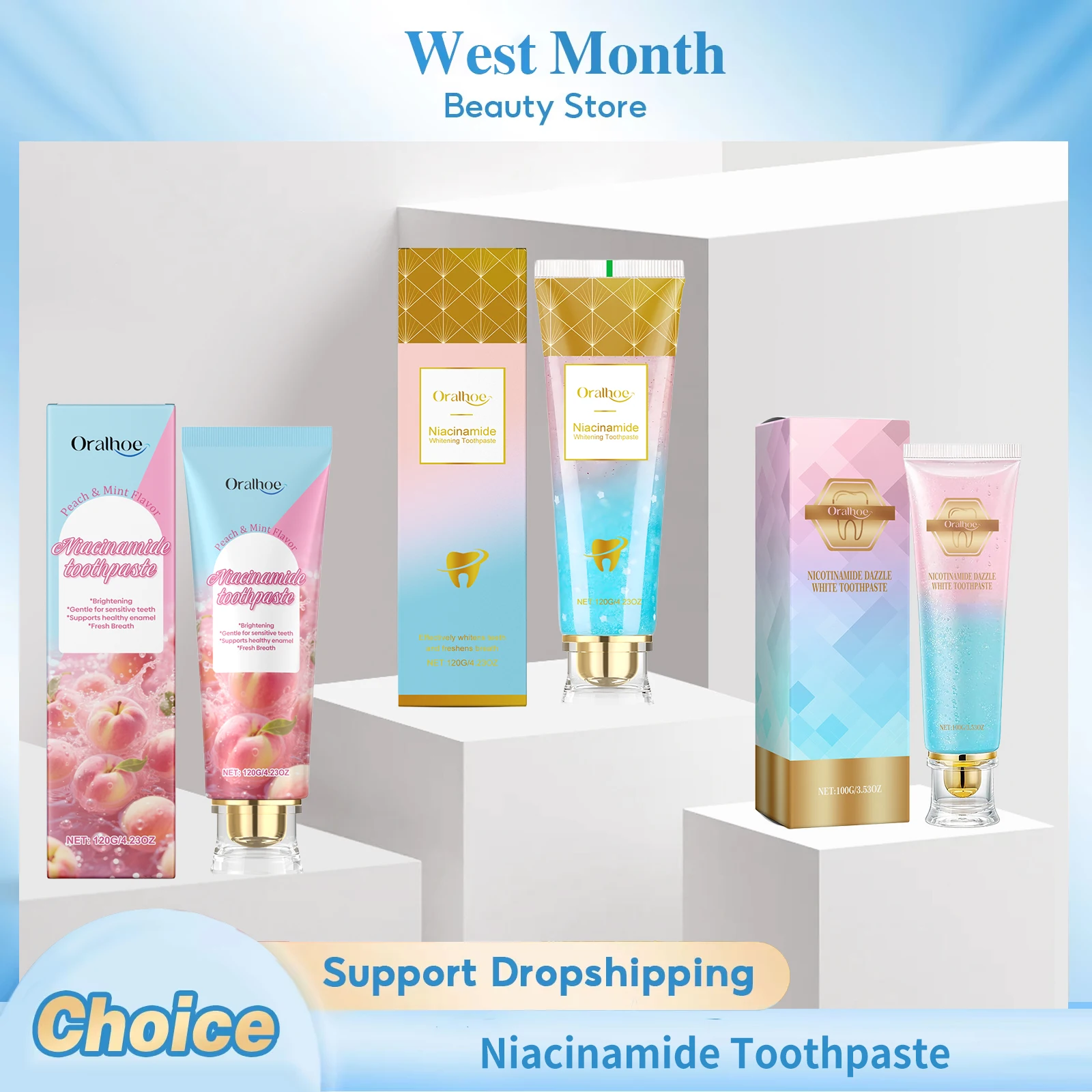 Niacinamide Whitening Toothpaste Deep Cleansing Remove Tooth Stains Fresh Breath Soothing Gums Brightening Refreshing Oral Care