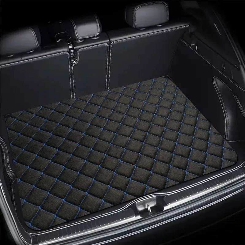 

1 шт. Черный коврик для багажника автомобиля с принтом в виде ромбов и синих линий - прочный напольный коврик, безопасный и практичный, подходит для ежедневных поездок, подходит для подъемных механизмов.