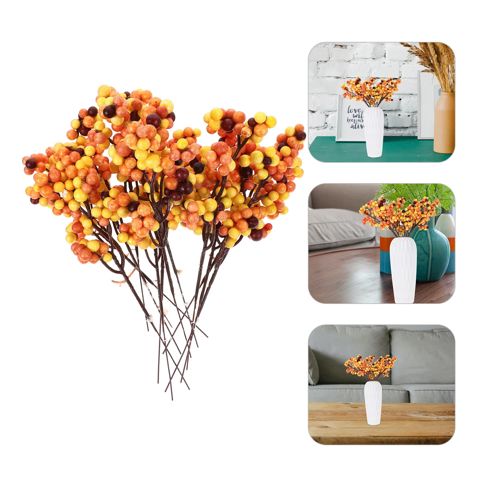 

12Pcs Christmas Berry Stems Artificial Decorative Berries Branches DIY Holiday Floral Arrangement Picks Christmas Berry Stems