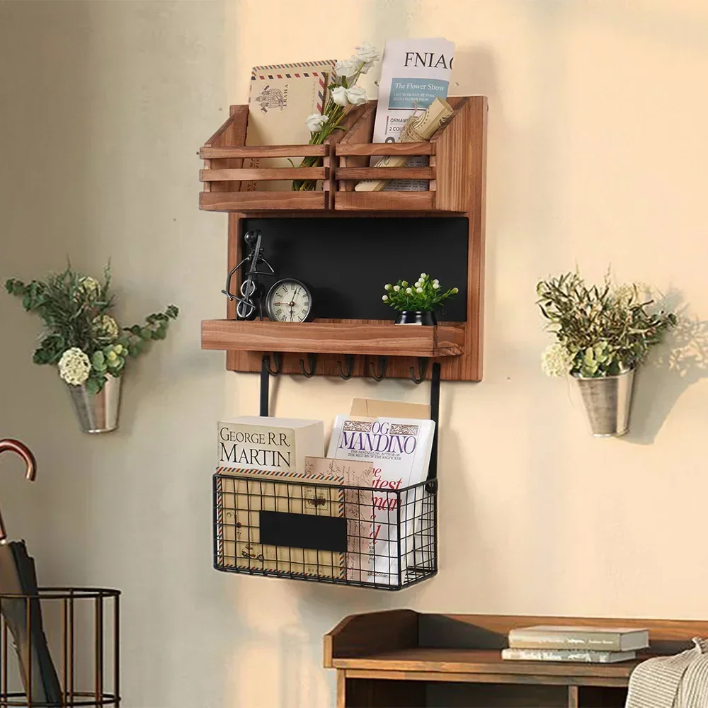 

2025 New Detachable Multi-Purpose Storage Basket Letter Mail Shelf Entryway Notepad Key Hanging Shelf Kitchen Storage