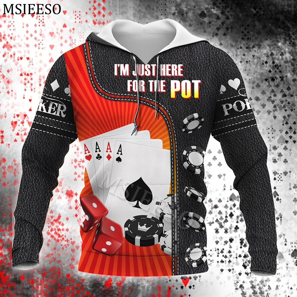 

MSIEESO Poker Here for The Pot 3D Printed Unisex Hoodie Men Autumn Sweatshirt Streetwear Casual Women Zipper Jacket Pullover