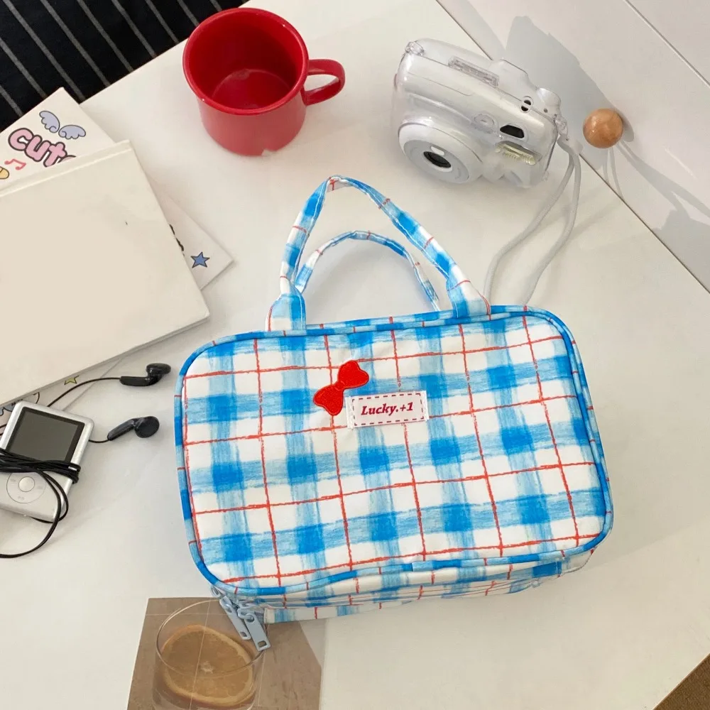 

Wash Bag Large Capacity Bow Makeup Bag Cloth Pink Toiletries Bag Three-layer Multifunctional Large Cosmetic Bag Women