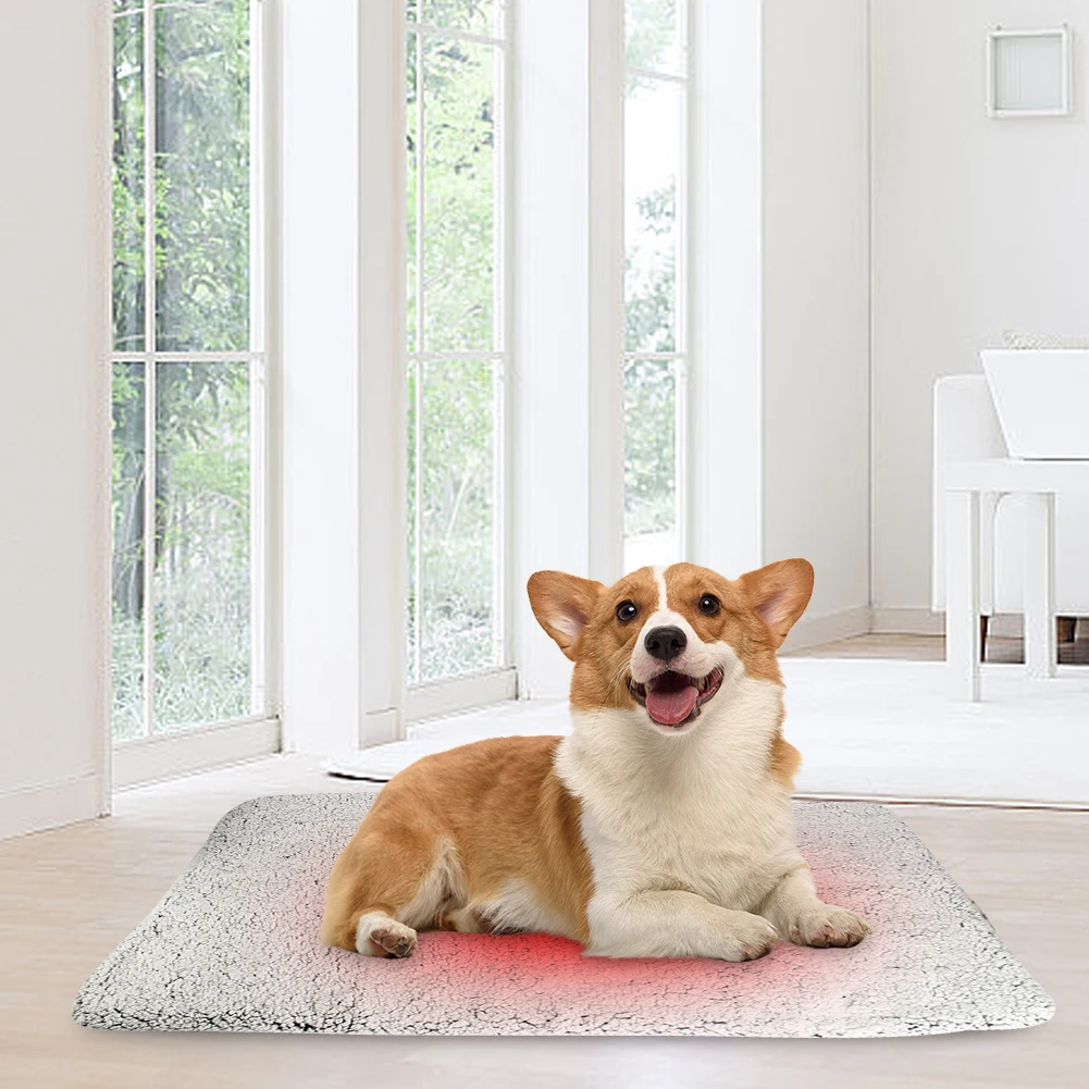Self-Heating Pet Pads Blanket Puppy Pad Warm Cushion Mat for Cats Dogs Washable Pets with Thermal Body Heat Reflecting Core Pad