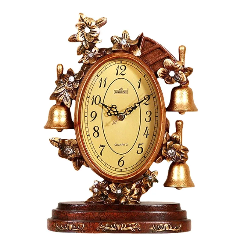 

Vintage Silent Table Clocks Nordic Metal Digital Desk Clock Luxury Living Room Work Office Desktop Aesthetic Bedroom Decoration