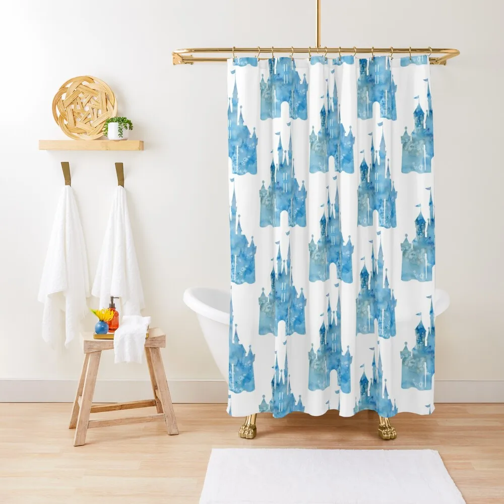 

Blue Wishes Shower Curtain Waterproof Fabric Bathroom Modern Accessory Bathrooms Curtain