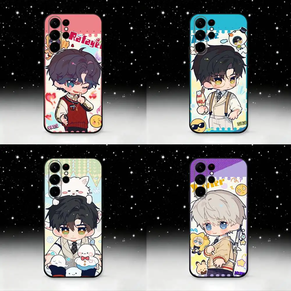 

Cute L-Love and D-Deepspace Phone Case For Samsung S25,S24,S21,S22,S23,S30,Ultra,S20,Plus,Fe,Lite,Note,10 Black Soft Shell