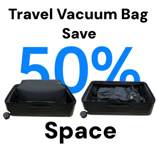 Imagen 2 del producto Bolsa de vacío de viaje de 17L, bolsa de almacenamiento reutilizable, bolsa de compresión plegable para exteriores con bomba de aire para maletas, mochila, equipaje