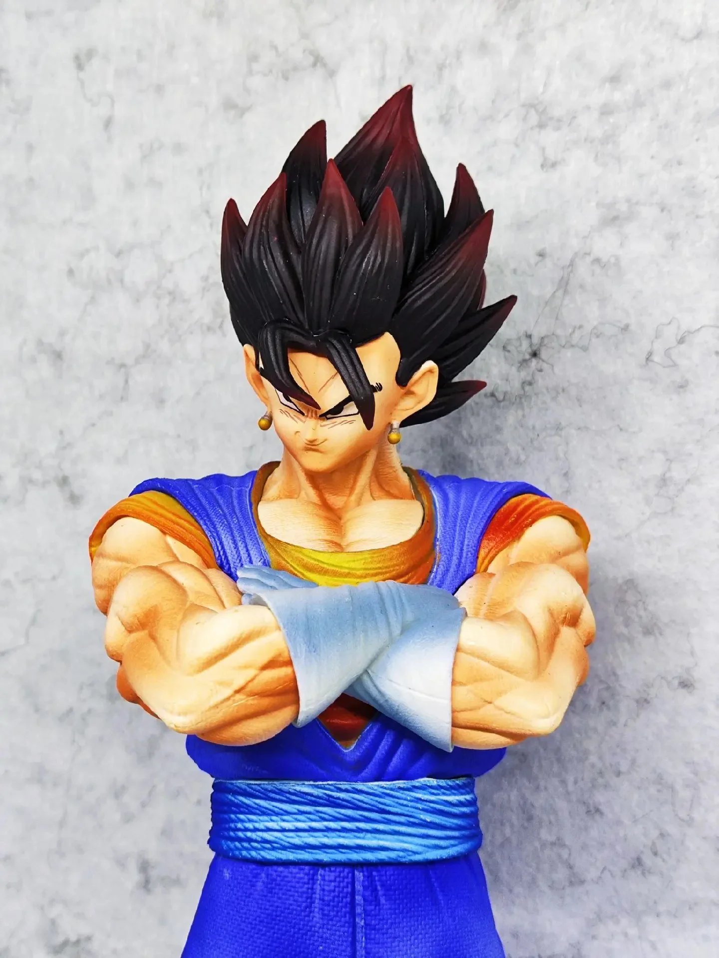 Anime dragon ball z guerreiros 28cm vegito cabeça dupla figura de ação dbz super saiyan vegito boneca figura de ação estátua pvc série