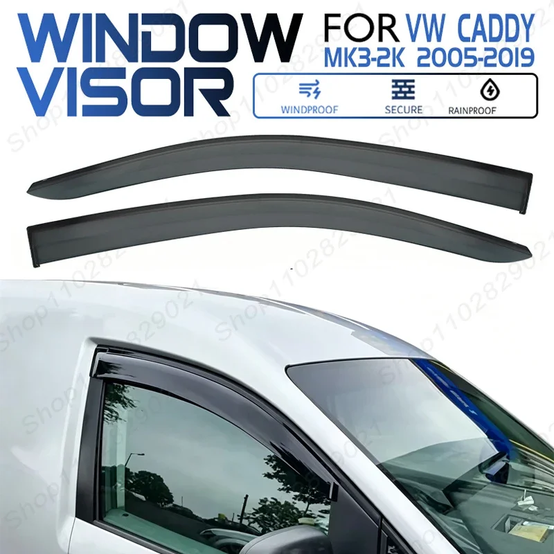 2Pcs Window Visor For Volkswagen VW Caddy MK3-2K 2005-2019 Weathershield Sun Rain Deflector Guard Car Window Deflector 2006 2007