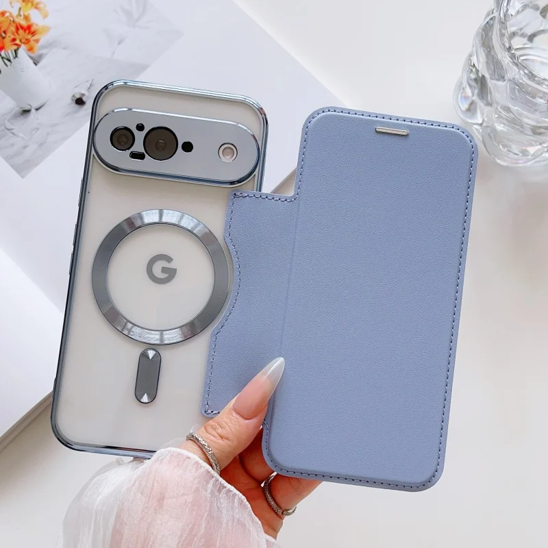 

For Google Pixel 7A 8A 9 9A 10 Pro XL Case Magnetic Embossed Leather Camera Lens All-Inclusive Protection Plating Soft Cover
