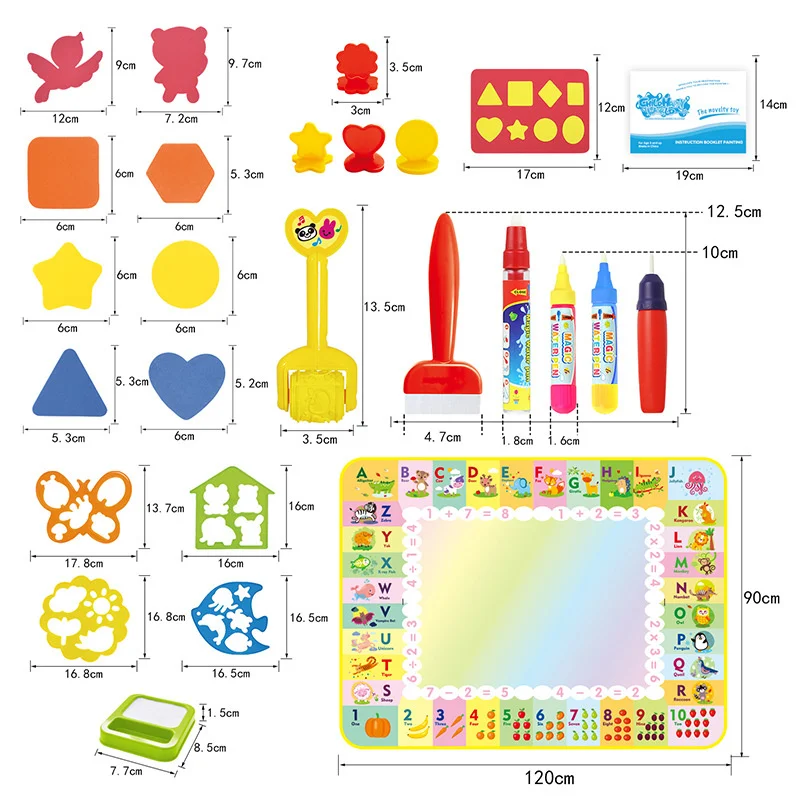 Esteira para crianças com canetas, brinquedos montessorianos, tábua de pintura, brinquedos educativos, doodle para colorir