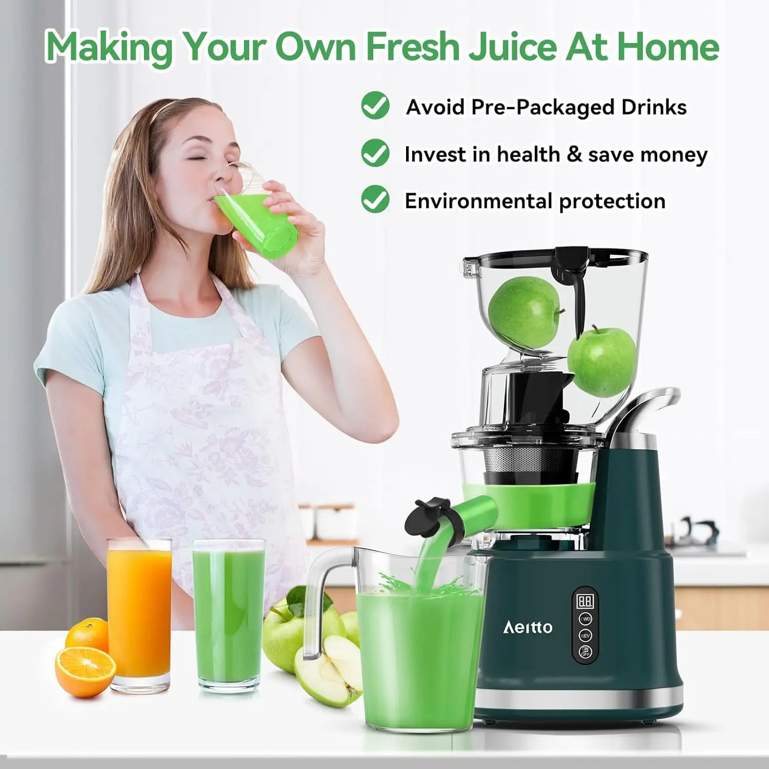 Cold Press Juicer,Slow Masticating Juicer with 3.3