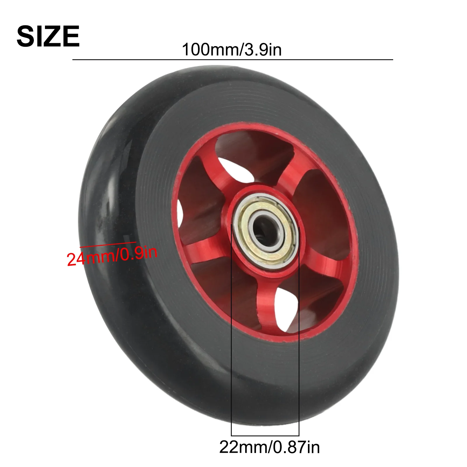 100mm Pro Scooter Wheels With Bearings Aluminum Alloy Wheel Professional Hub High Elasticity Replace Scooter Supplies