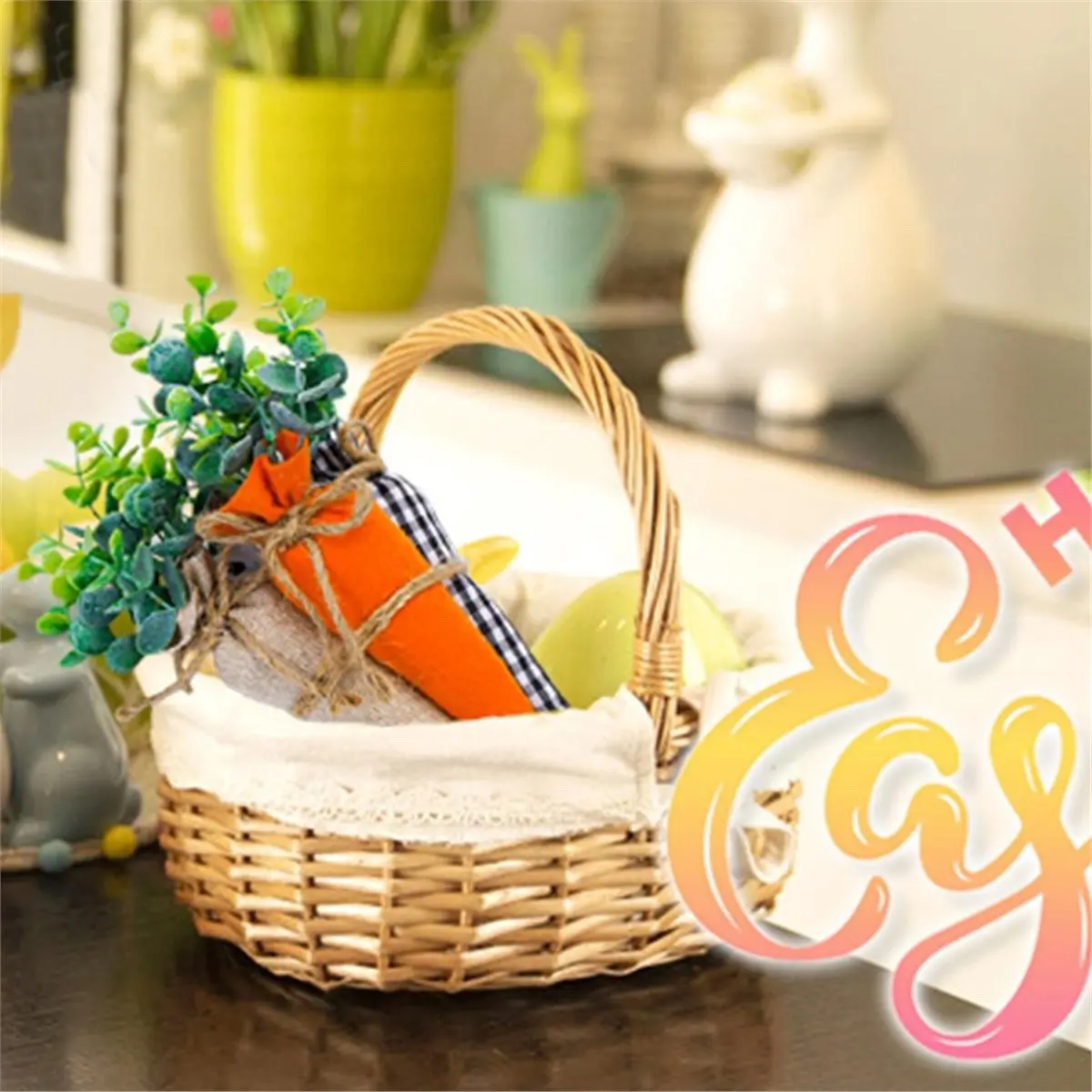 PROMOTION~ Easter Carrot Decorations 4 Pieces Seasonal Desk Decoration Holiday Table Centerpieces for Bookcase Bookshelf Display