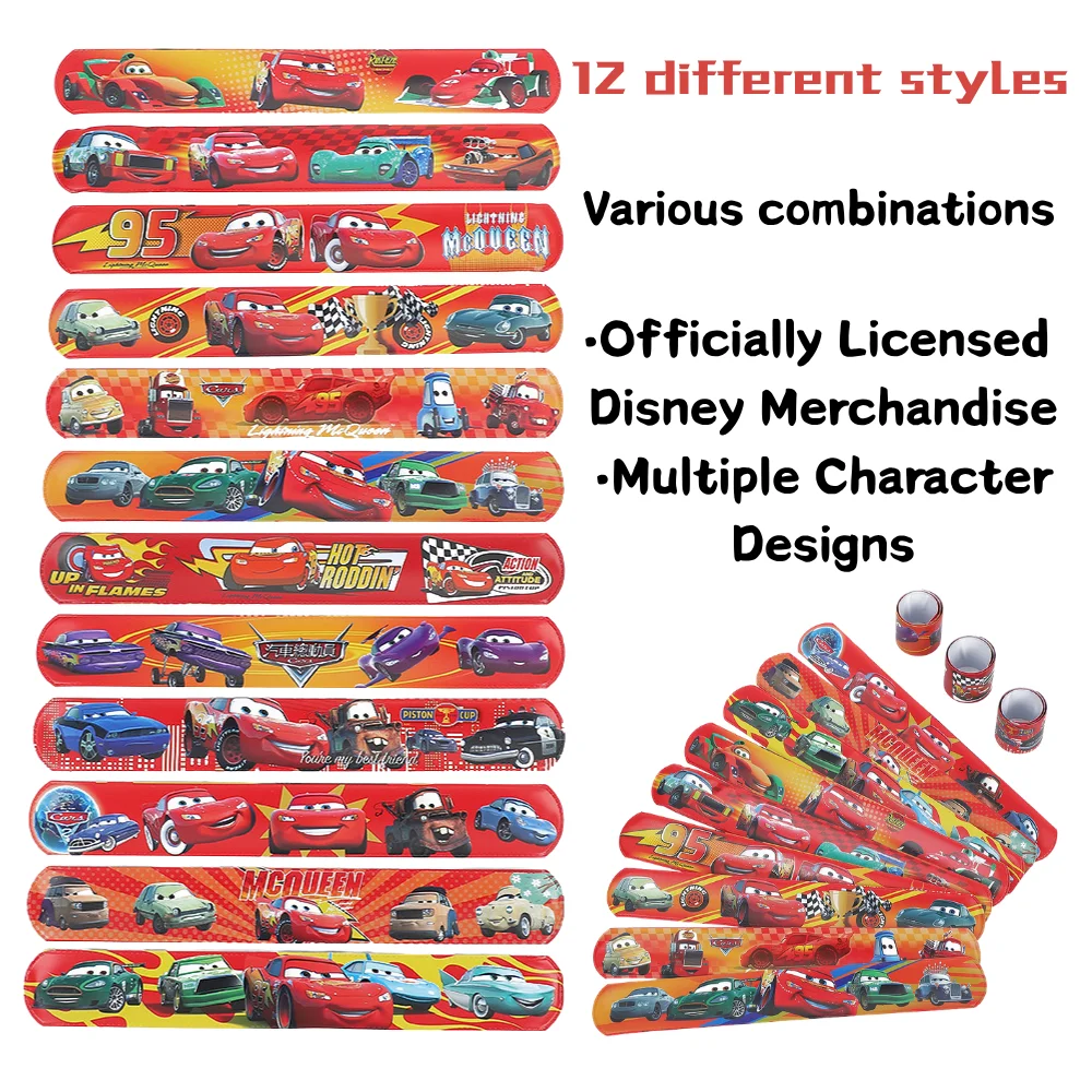 12/24/36개 자동차 슬랩 팔찌 파티 선물 라이트닝 - Lighting Mcqueen Birthday Decor 리뷰 및 가격