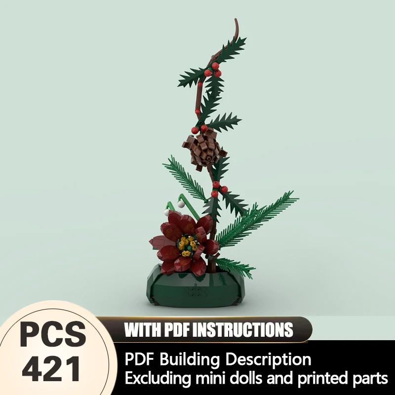 

Creators Plant Series Model MOC Building Bricks Christmas Branch Potted Modular Technology Gifts Holiday Assemble Children Toys