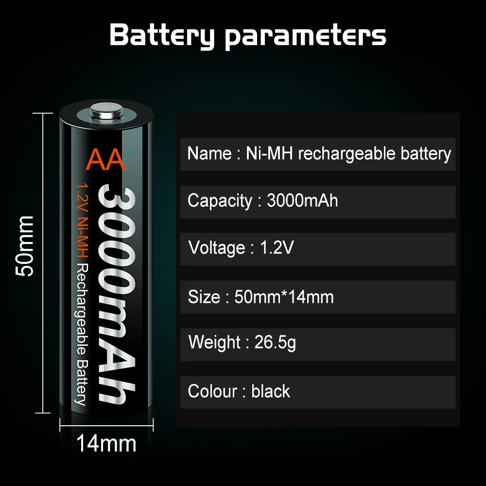 PALO 40pcs AA Rechargeable Battery  NiMH 1.2V Ni-MH  2A Battery low self discharge AA Batteries For toys camera wireless