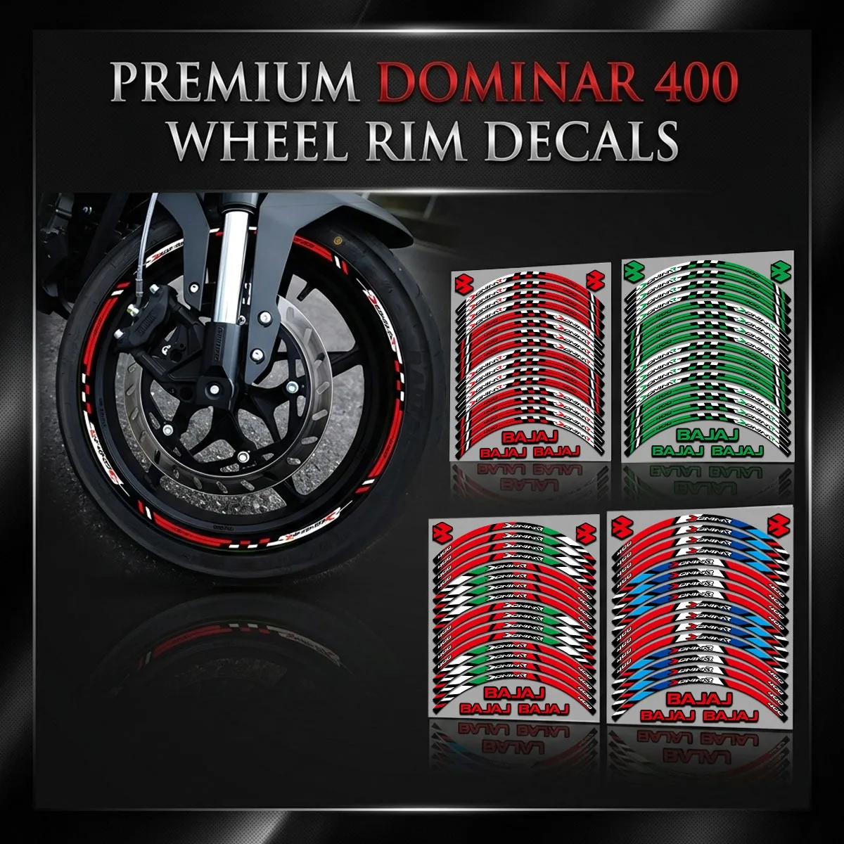 

Наклейки на обод колеса для Bajaj Dominar 400, 17-дюймовые светоотражающие полосы-наклейки на колеса, аксессуары для мотоциклетных колес