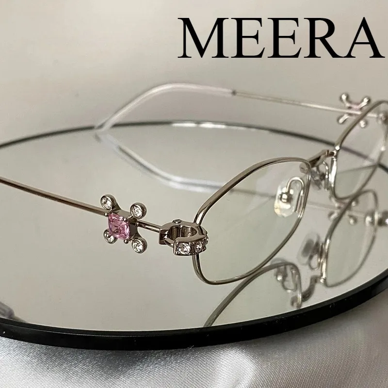 

Oval Shades Korea New Gm Sunglasses Bling Eyeglasses Frames Clear Lens Small Round Women Men Metal Retro Diamond Frame Eyewear