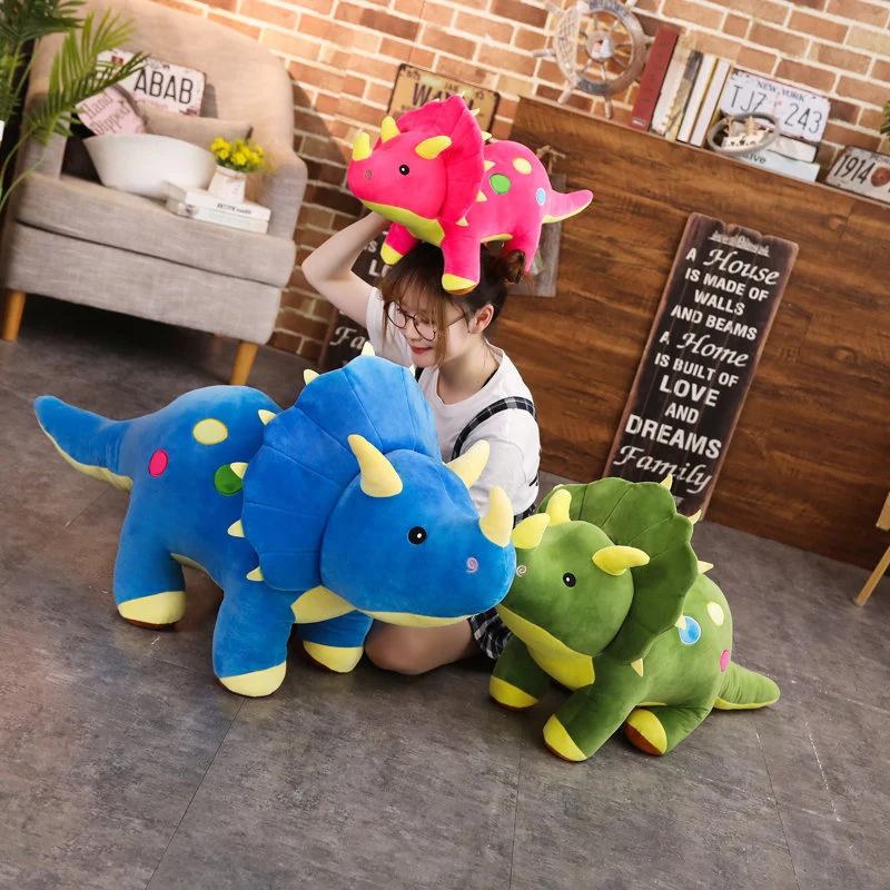 Creativo grande peluche Triceratops Stegosaurus peluche dinosauro bambola farcito dinosauri giocattolo regali di compleanno per bambini