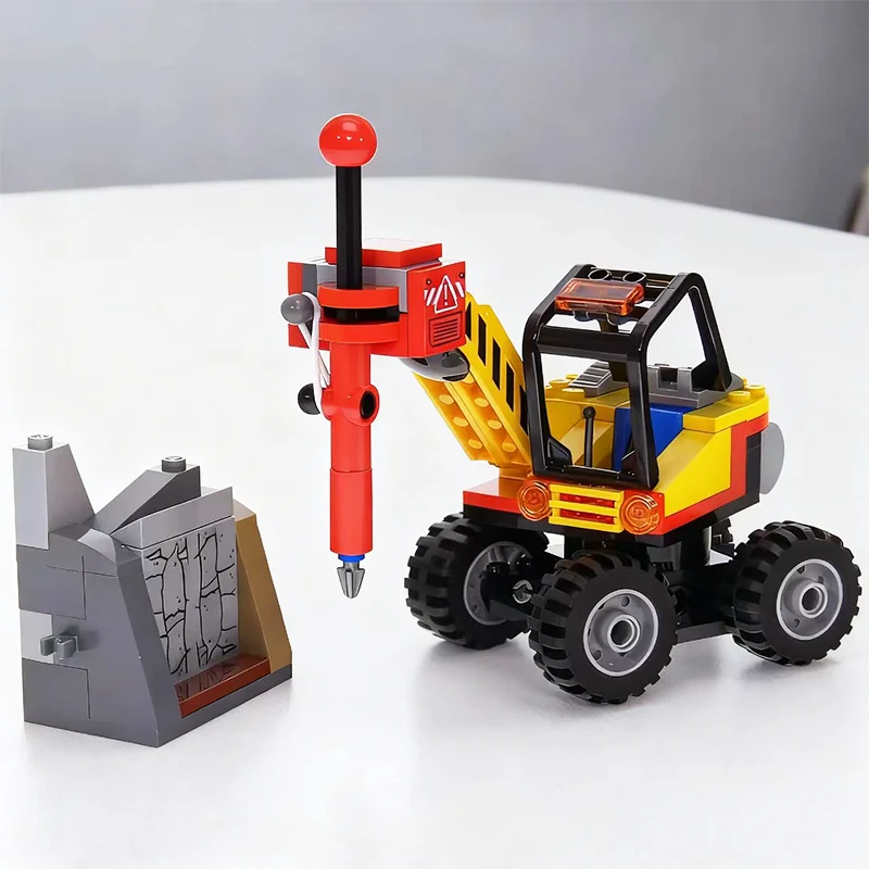 

Совместимые наборы MOC для третьих вечеринок, серия City, горный сплиттер, строительная буровая машина, строительные блоки, детские игрушки, подарок