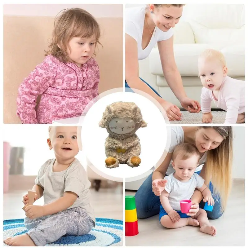 Bambola di pecora peluche traspirante peluche con luci musicali bambola di peluche peluche compagno di sonno per bambini adulti