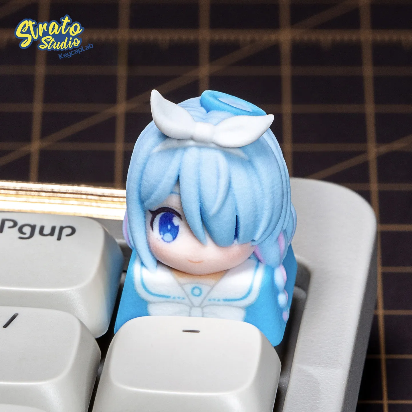 Blue Archive Resin Keycap 1 Piece Sculpted Chibi Character Decorative Replacement Key for Mechanical Keyboard