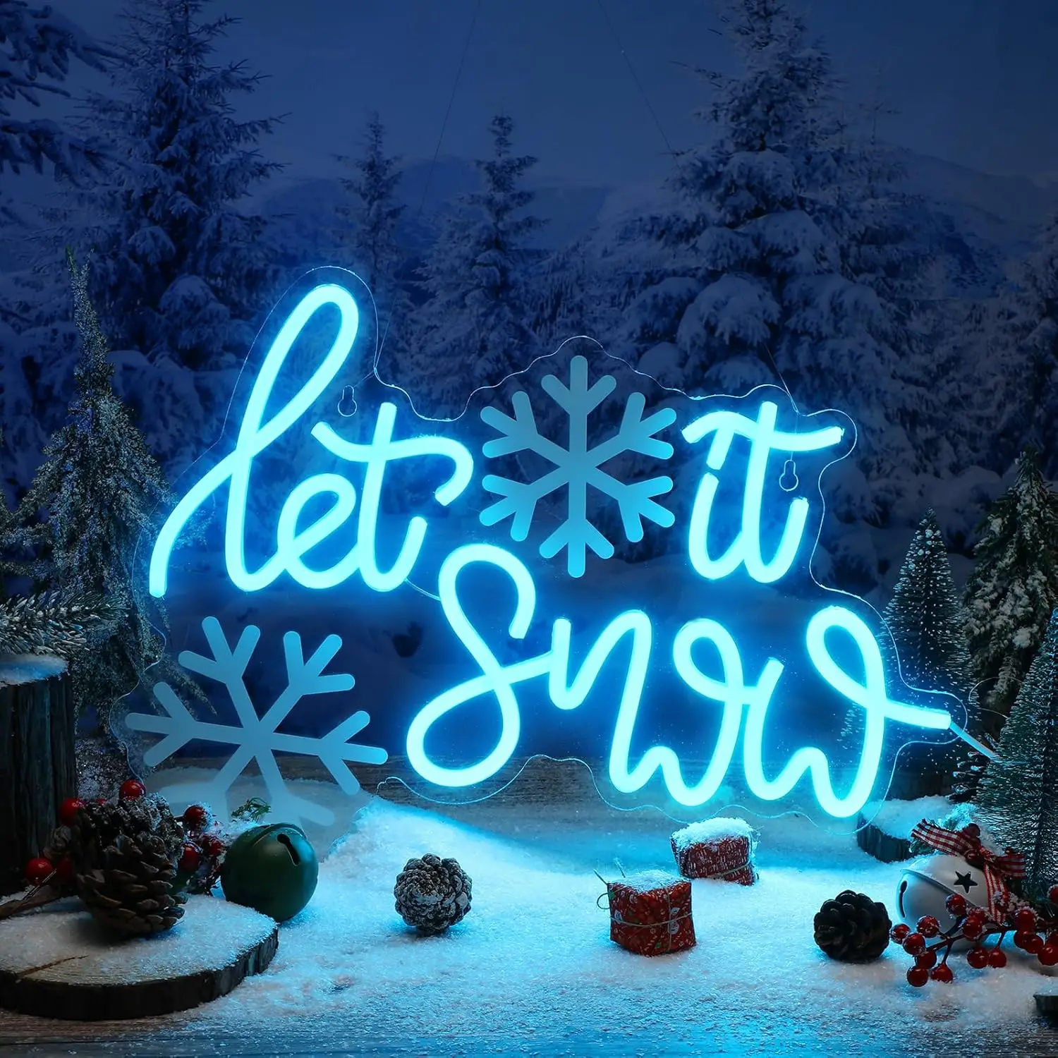 

Неоновая вывеска Let It Snow, зимняя светодиодная вывеска, подсветка, настенное украшение, снежинка, неоновая деталь, питание от USB, для дня рождения, искусственное украшение, подарок