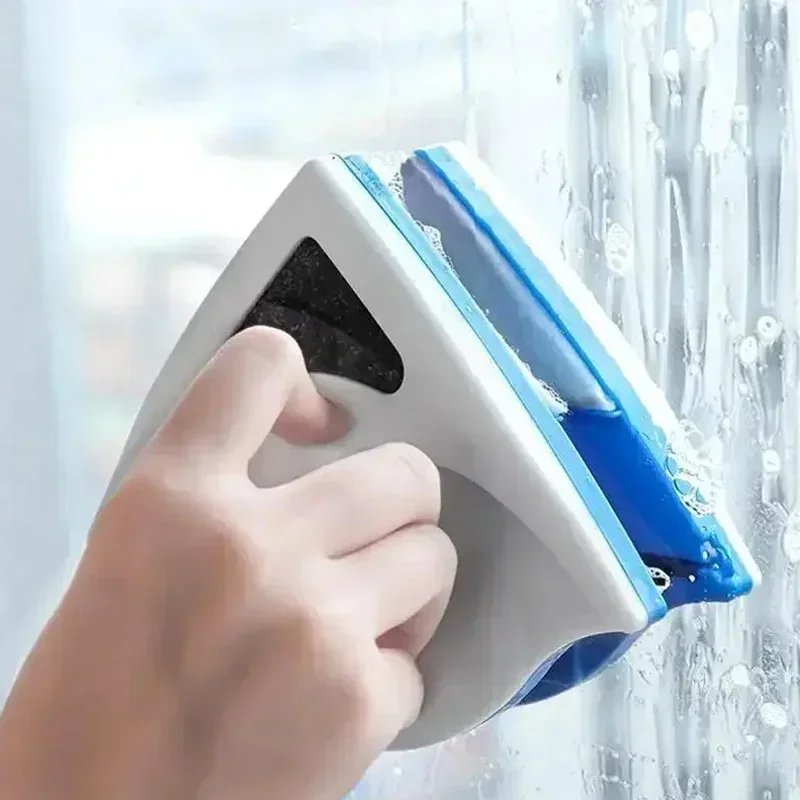 2025 Potente limpiador de ventanas magnético de doble cara para el hogar Limpieza de vidrio de alta eficiencia Durable y reutilizable, algodón limpio
