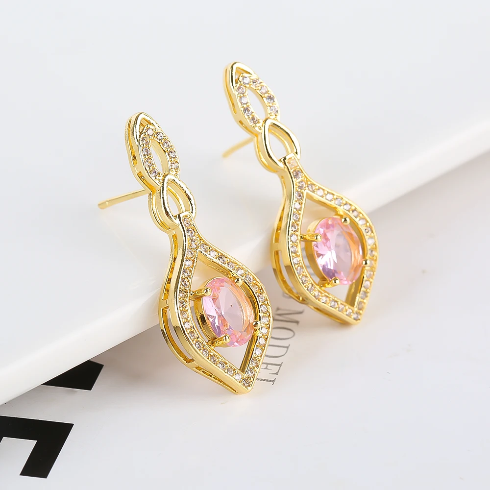 XUANYU Grand Luxury Eyes Oval Crystal Diamond Plating Gold Plated High Quality Fashion Personality Atmosphere Women's Earrings