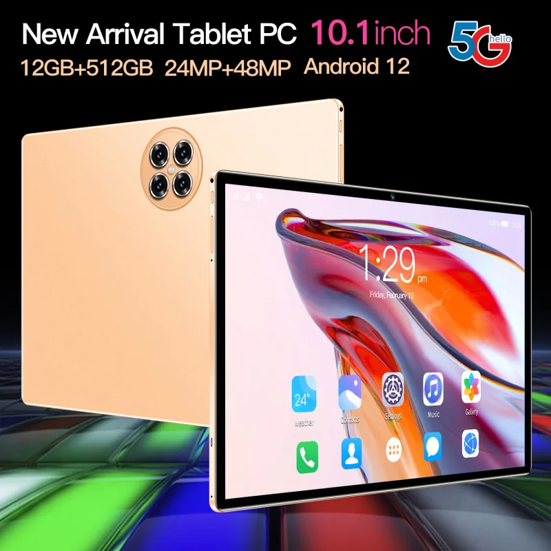 

2024 10.1 inch Tablet 12GB+512GB 5G Calling 10-Core MTK6797 Tablet PC Android 12 8000mAh Dual SIM WIFI Bluetooth Android Tablet