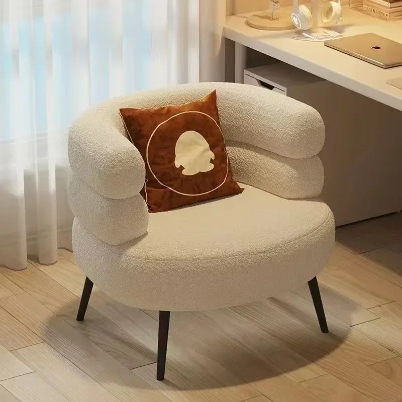 Household Goods Lamb Wool Lazy Sofa Chair Living Room Bedroom Cloakroom Single Sofa Makeup Chair Dresser Chair