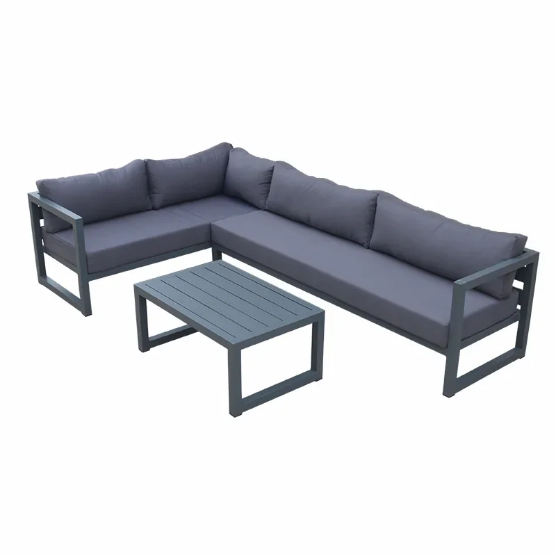 Nordic outdoor aluminum alloy sofa outdoor courtyard garden outdoor sofa coffee table combination hotel club furniture