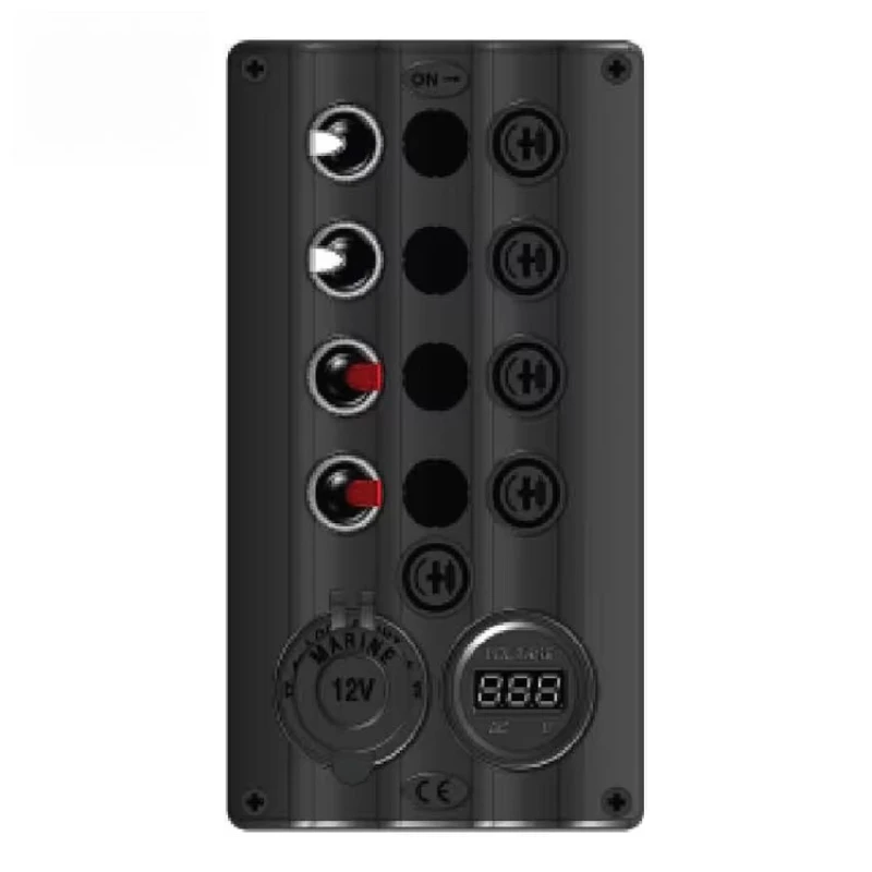 

Hot Sale M7 Auto Fuse 182.5*100mm LED Light 12V 24V 6P Plastic 12 Gang 5A 10A 15A Marine Rocker Switch Panel