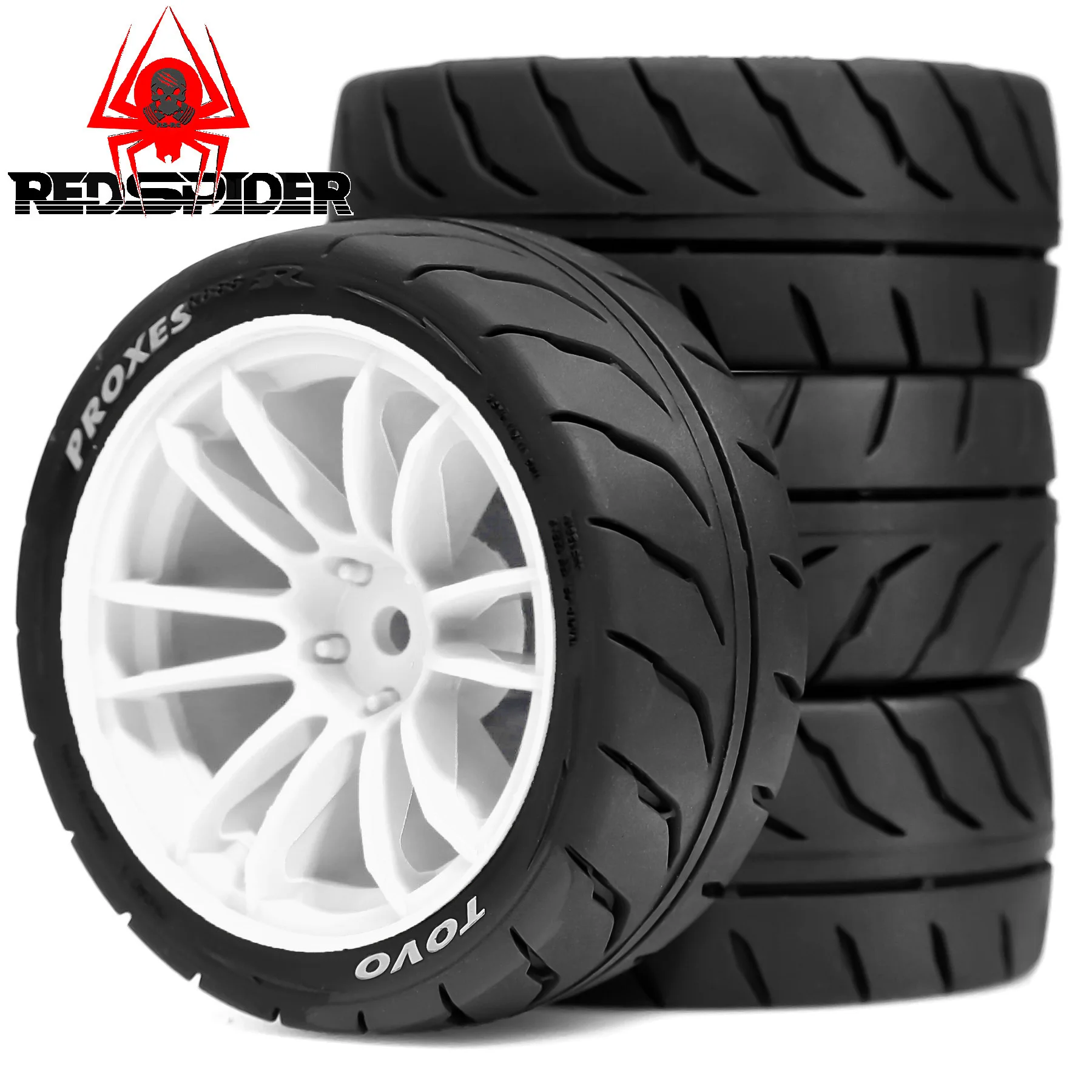 4 stuks OD 68mm Rubber Wiel 12mm Hex voor Tamiya TT01 TT01E TT02 TT02B TA06 XV01 XV02 PTG-2 1/10 RC Racewagen Upgrade Onderdelen