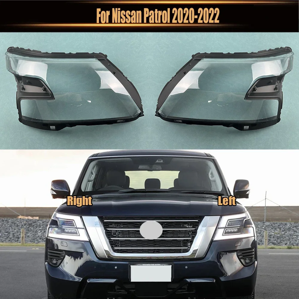 

For Nissan Patrol 2020 2021 2022 Transparent Headlight Cover Lampshade Headlamp Lamp Shell Plexiglass Replace Original Lens