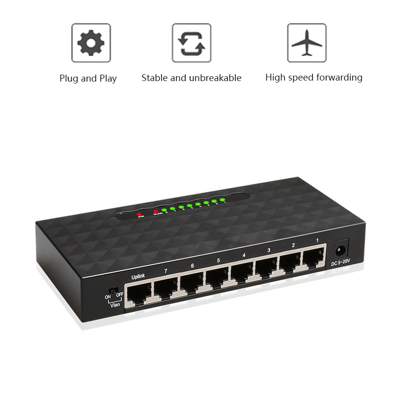 Multi-Function Ethernet Network Switch, Jogo Carregando Adaptador, Hub Gigabit Switch, Internet Splitter, Conversor
