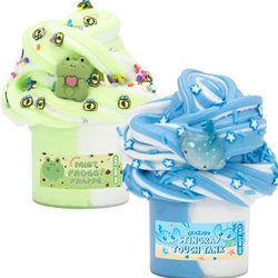 1.76oz Frog Whale Theme Charms DIY Butter Slime Kit - Bicolor Fluffy Super Stretchy Slime Putty for Kids, Ideal Christmas Gift