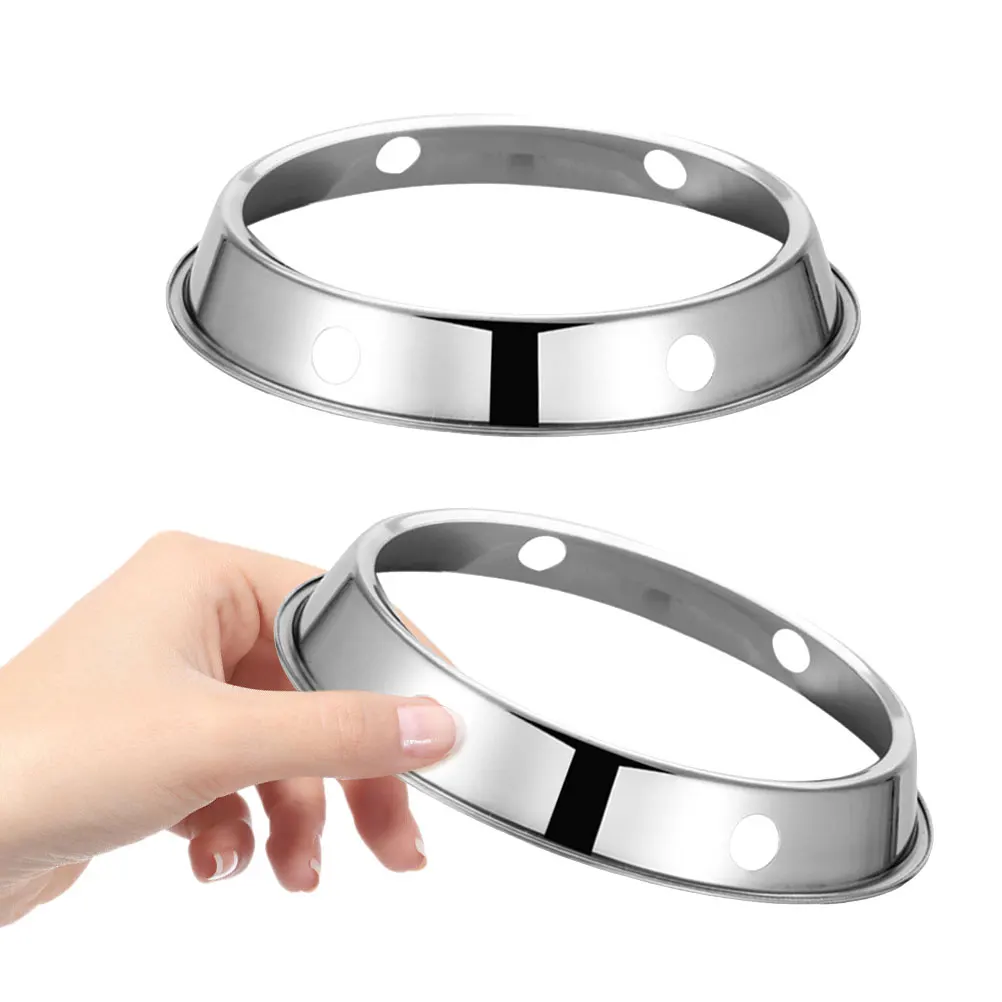 

2Pcs Stainless Steel Wok Ring Gas Stove Rack Heat Resistant Non Deformable Pot Holder Cooking Stove Accessories