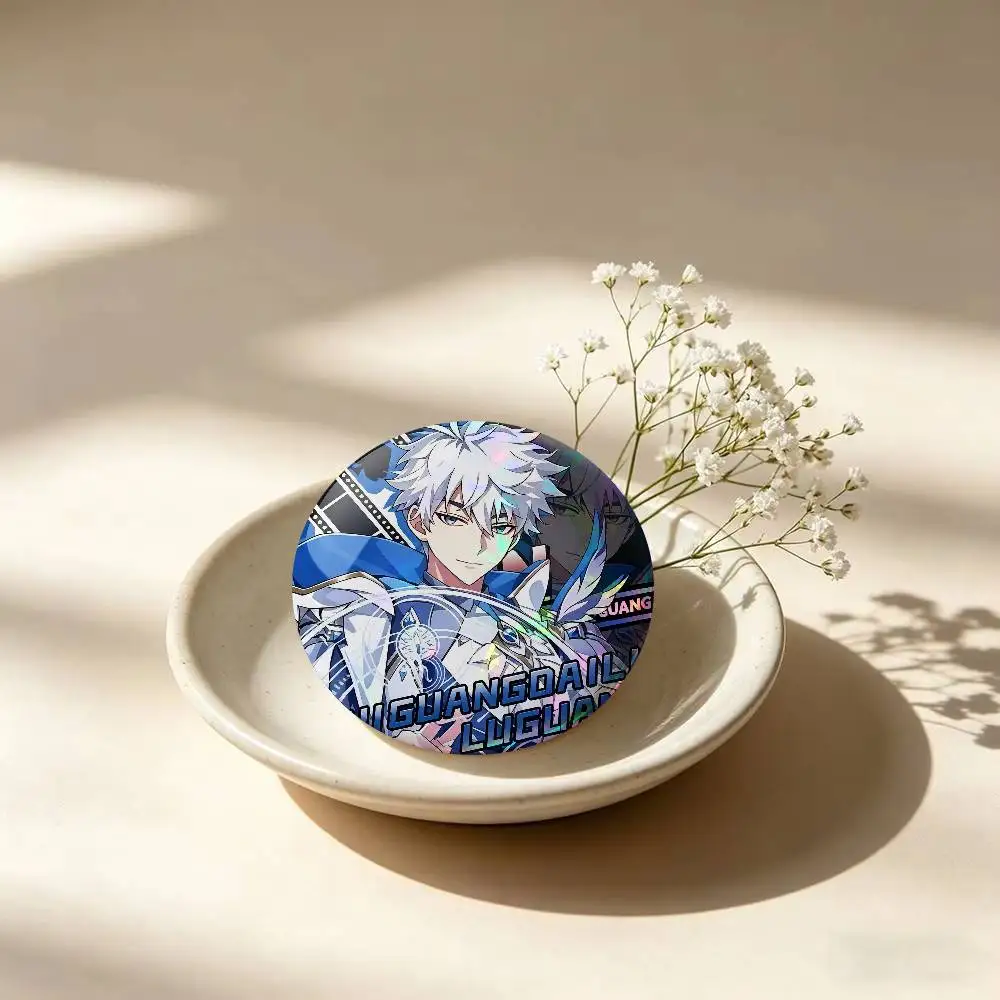 Anime Link Click Lucas Charles   Badge Creative Round Plastic Brooch Clothes Decorative Pins Jewelry Gifts for Friends