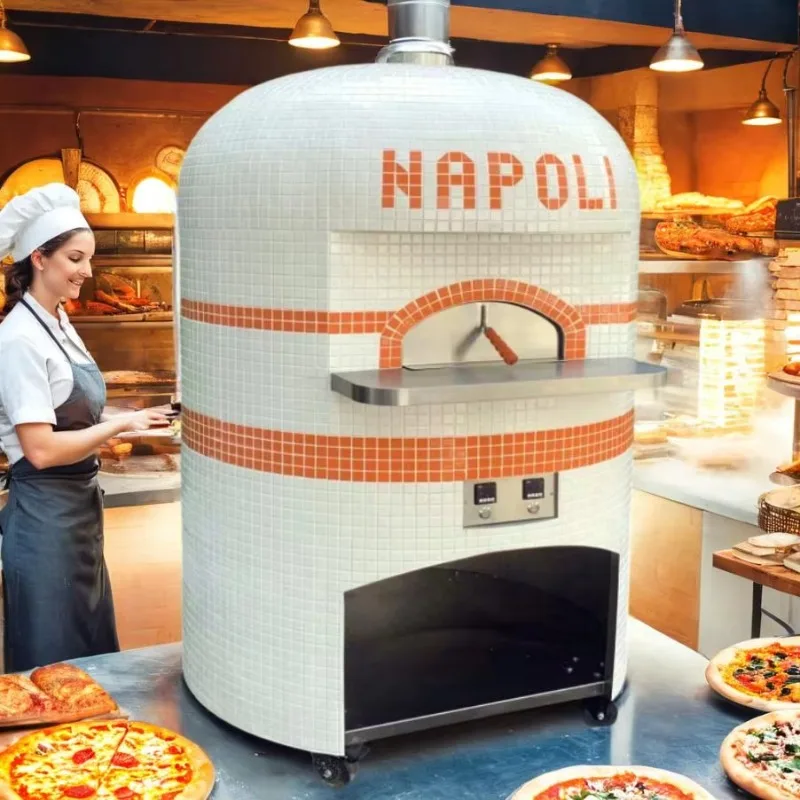 Custom Wood Fired Pizza Oven Commercial Heavy Duty Gas Electric Stone Bakery Outdoor Indoor Neapolitan Rotating Chapati Bread