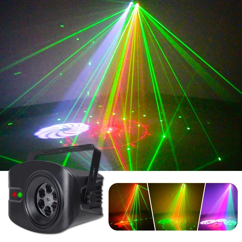 

DJ Disco Laser Light Projector LED Sound Activat Strobe Professional Stage Lighting Wedding Xmas Halloween Decorate Party Lamp