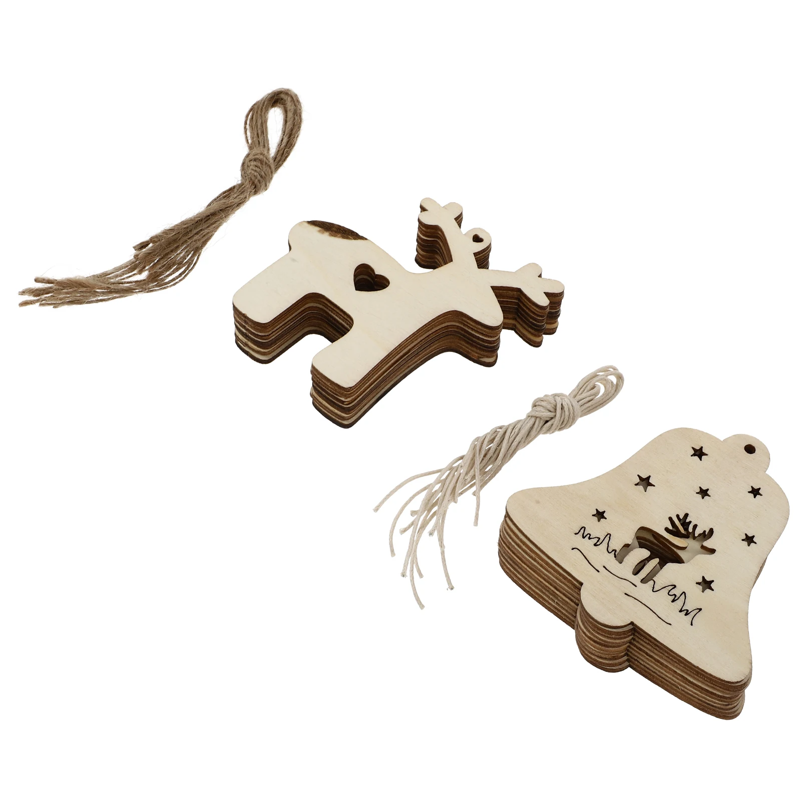 

20 Pcs Pendant Wooden Crafts Child Christmas Ornaments for s Decoration Mini