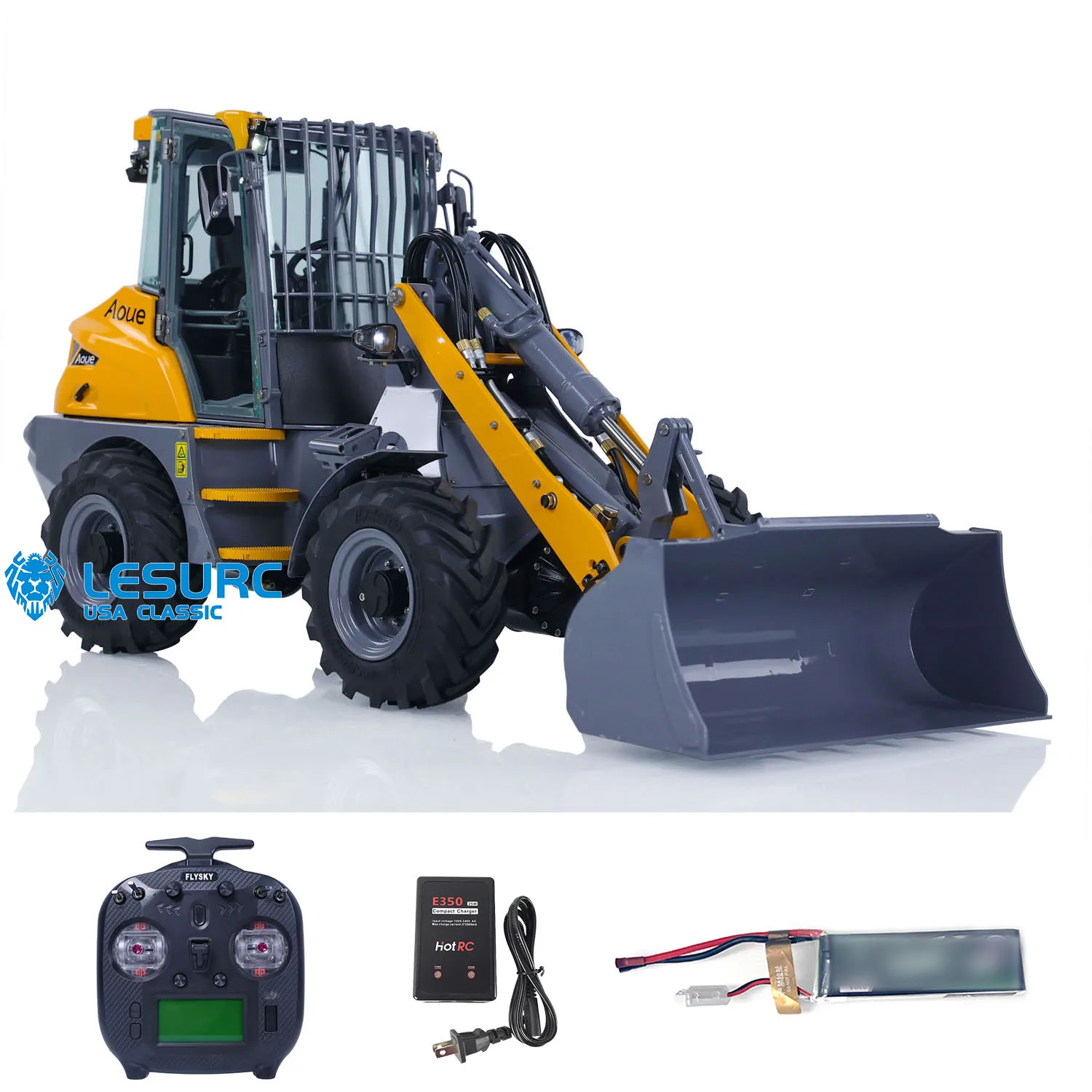 LESU 1/14 Hydraulic RC Loader AOUE MCL8 Radio Control RTR Car W/ Sound Light  ST8 Remote Controller 4-ways Reversing Valve